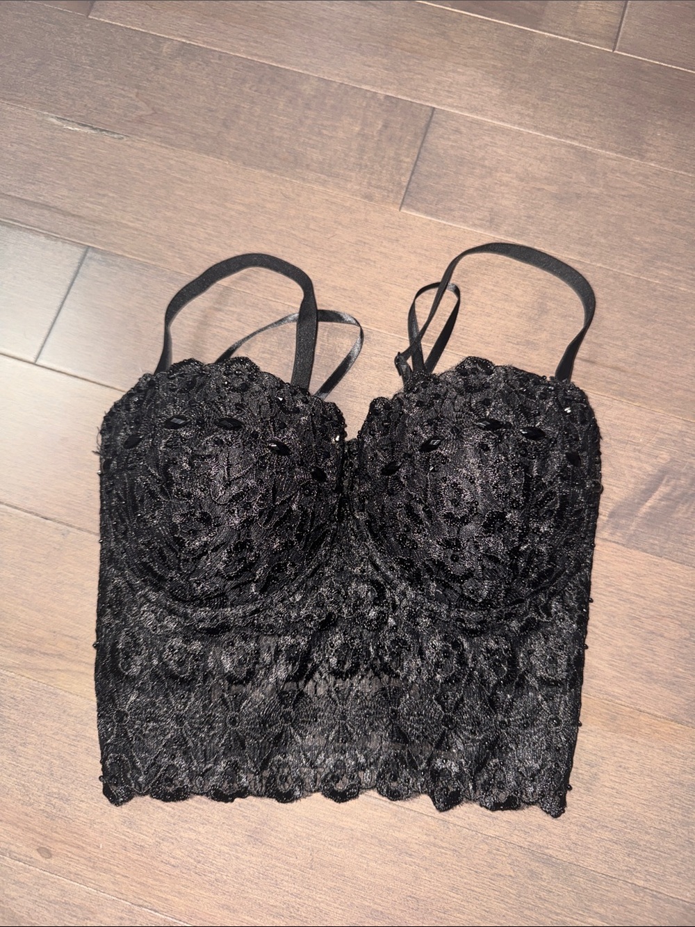 Windsor Black Lace Bustier Crop Top